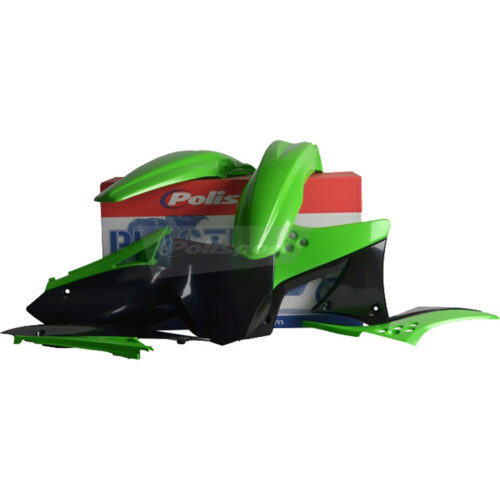 PLASTIC BODY KIT GREEN Kawasaki KX250F 10-12