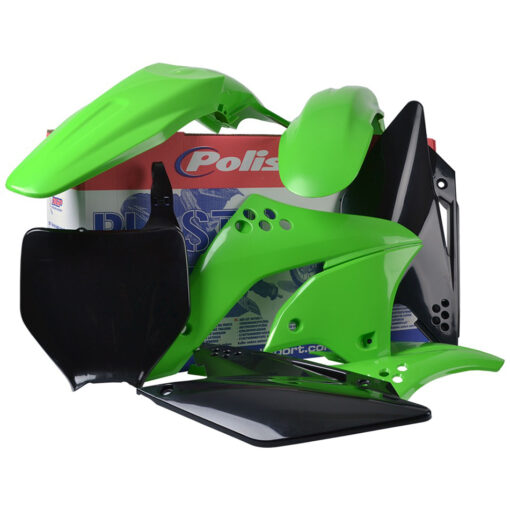 PLASTIC BODY KIT GREEN/BLACK  Kawasaki KX250F 06-08