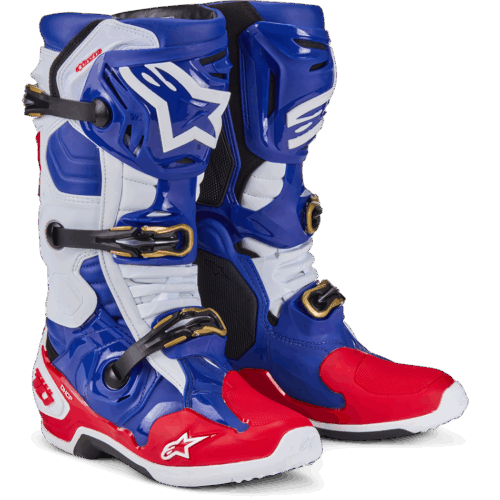 TECH 10 LE BOOTS BRT RED/DK BLUE/WHT