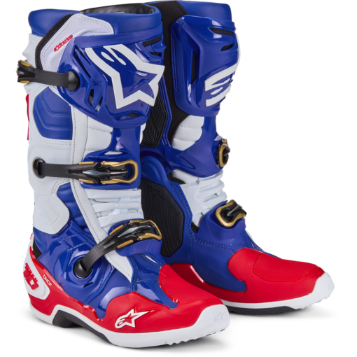 TECH 10 LE BOOTS BRT RED/DK BLUE/WHT