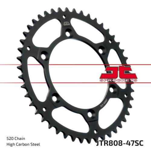 REAR SPROCKET STEEL 47T-520 /SUZ Kawasaki Suzuki KLX400R KLX400SR RMX450Z RM-Z250 RM-Z450 DR-Z400S DR-Z400SM RM250 DR-Z250 Non CA Model DR-Z400E Non CA Model RM125 DR350 DR350SE RMX250 DR250 RS175 DR-Z250 CA Model DR-Z400E CA Model 1980-2022