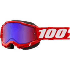 ACCURI 2 SNOWMOBILE GOGGLE NEON RED MIRROR RED/BLUE LENS