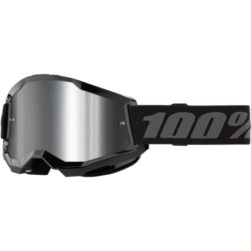 STRATA 2 JUNIOR GOGGLE BLACK MIRROR SILVER LENS
