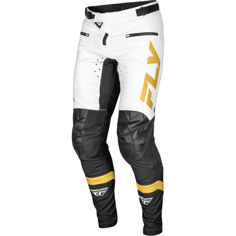 YOUTH RAYCE BICYCLE PANTS WHITE/BLACK/GOLD SZ - Image 5