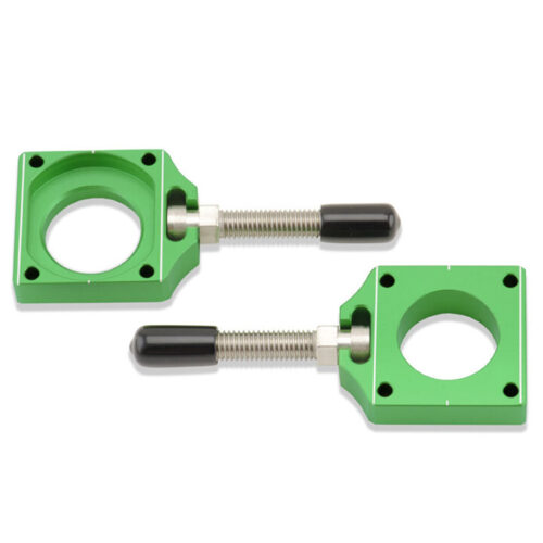CHAIN ADJUSTER BLOCKS GREEN KXF Kawasaki KX250F KX450F 2016-2019