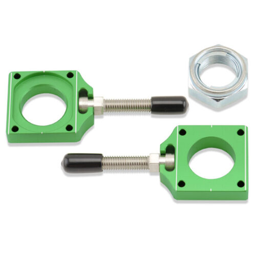 CHAIN ADJUSTER BLOCKS  GREEN Kawasaki KX250F KX450F KLX450R KX250 KX125 2003-2017