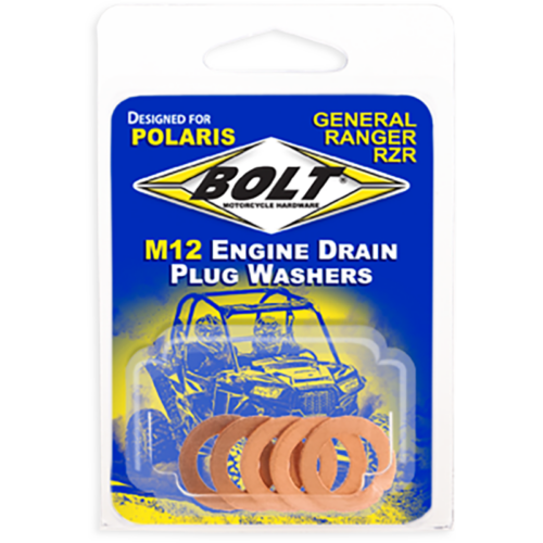 ENGINE DRAIN PLUG WASHER M12X20 COPPER  5PK