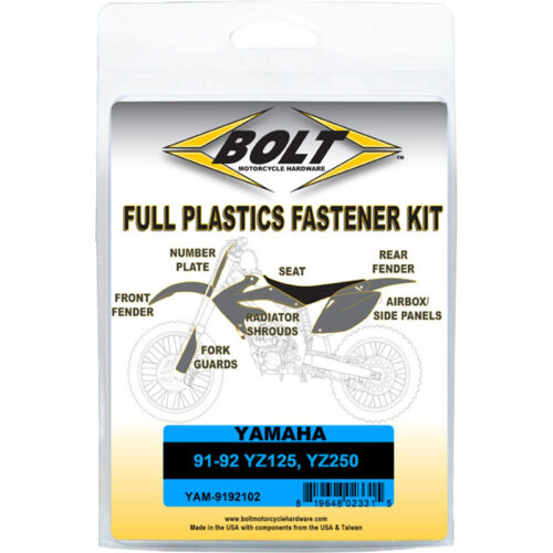 Full Pla (kit de tornillos) BOLT Yamaha YZ125 YZ250 1991-1992 YAM-9192102