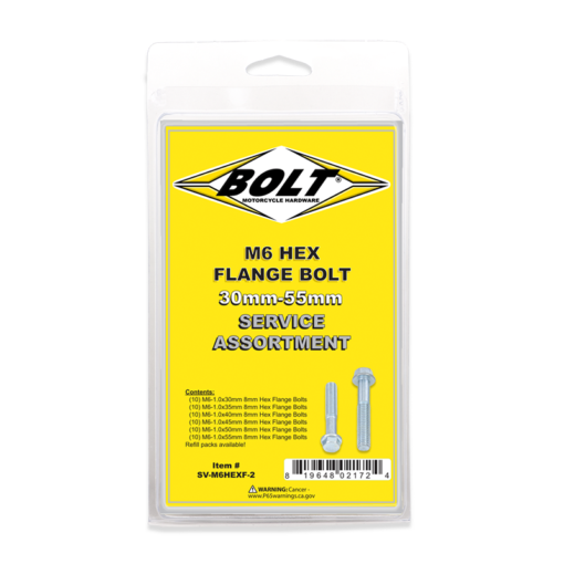 M6 8MM HEX FLANGE BOLT ASSORTMENT 60 PIECE KIT