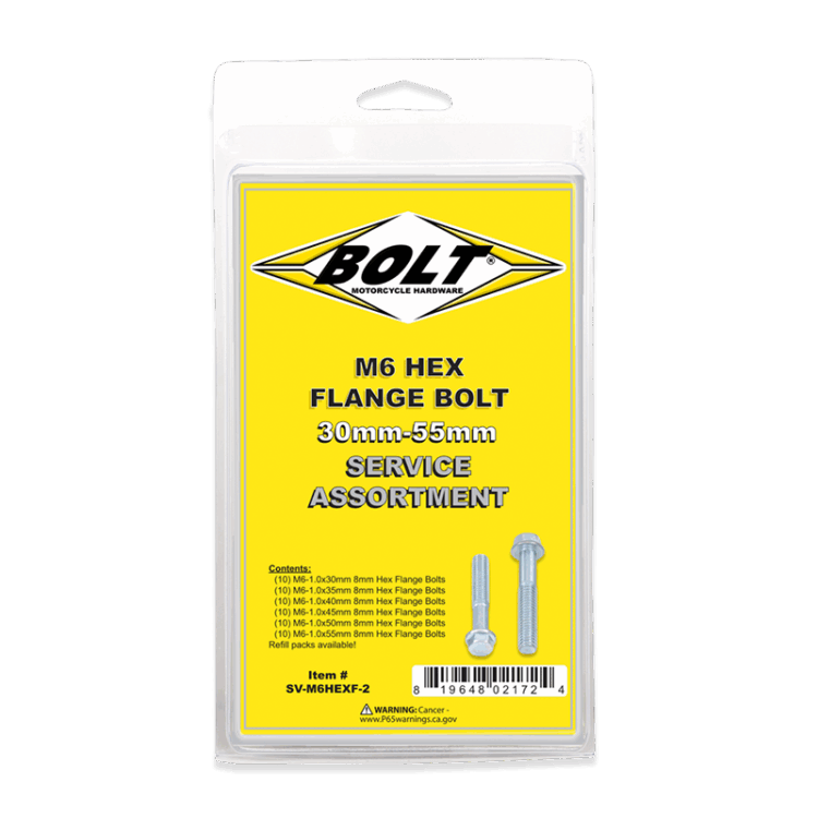 M6 8MM HEX FLANGE BOLT ASSORTMENT 60 PIECE KIT