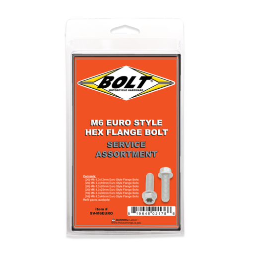 M6 EURO TORX FLANGE BOLT ASSORTMENT 100 PIECE KIT