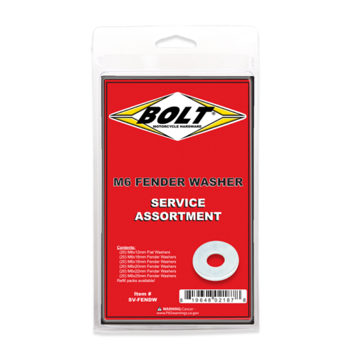 M6 FENDER WASHER ASSORTMENT 120 PIECE KIT