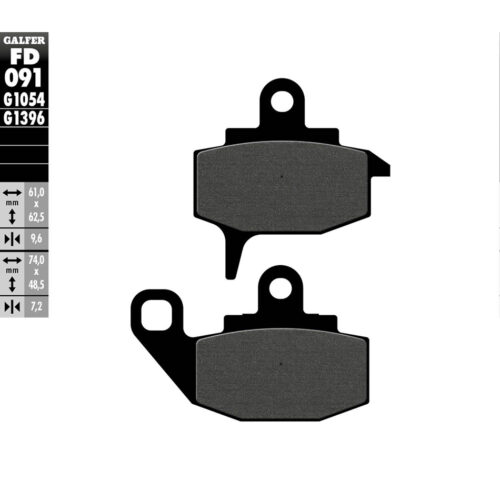 BRAKE PADS SEMI METALLIC FD091G1054 Kawasaki KLR650 87-07 Kawasaki KX250 87-88 Kawasaki KX500 87-88 Kawasaki KX80 92-96 Kawasaki KX80 Big Wheel 92-94