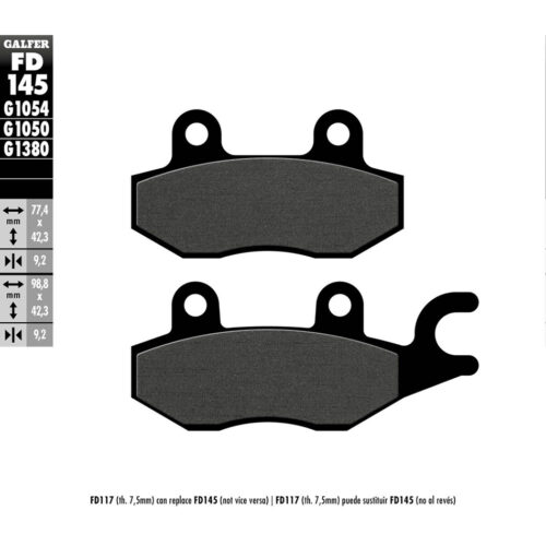 BRAKE PADS SEMI METALLIC FD145G1054 Kawasaki EX300F Ninja 300 13-17 Honda NSR50 04-04 Kawasaki EX250F Ninja 250R 08-12 Kawasaki KLR650 08-18 Suzuki AN400 Burgman 06-06