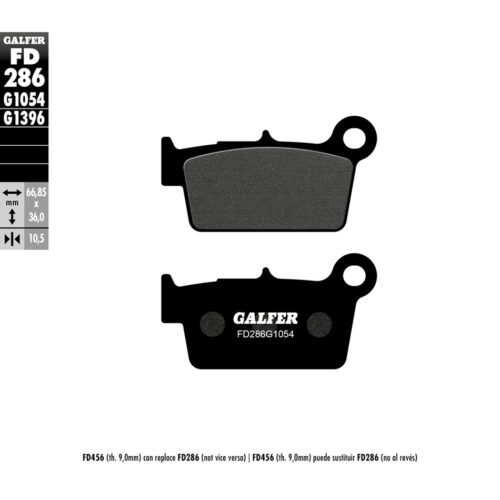 BRAKE PADS SEMI METALLIC FD286G1054 Kawasaki KX450F 06-21 Yamaha YZ250FX 15-21 Gas-Gas EC 250F 10-15 Yamaha YZ250X 16-21 Yamaha YZ450FX 16-21 Gas-Gas Ec 450 F 15-15 Gas-Gas EC 200 11-15 Gas-Gas EC 250 11-15 Gas-Gas EC 300 11-15 Kawasaki KX2
