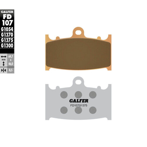 BRAKE PADS SINTERED CERAMIC FD107G1375 Kawasaki KLZ1000 Versys 15-16 Suzuki GSX1250FA 11-12 Kawasaki VN1700 Vulcan 1700 Voyager 09-20 Kawasaki VN2000F Vulcan 2000 Classic LT 04-10 Kawasaki ZX600 Ninja ZX-6R 96-97 Kawasaki VN2000A Vulcan 200