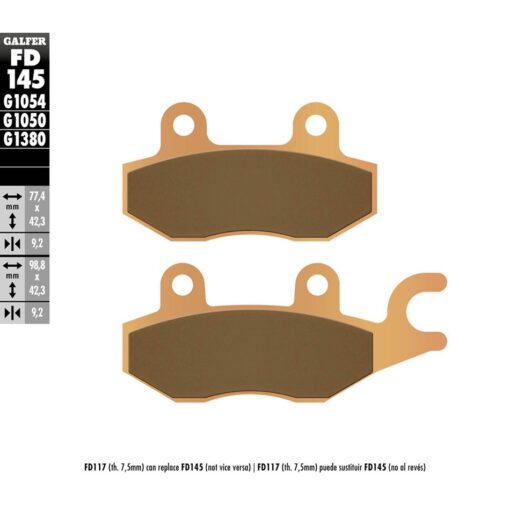 BRAKE PADS SINTERED FD145G1380 - Image 2