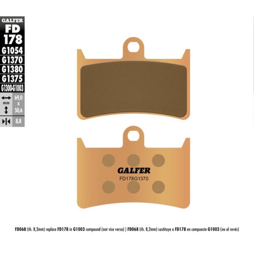 BRAKE PADS SINTERED FD178G1370 Kawasaki ZX900 Ninja ZX-9R 02-03 Yamaha FJR1300AE 05-05 Yamaha FZS1000 FZ1 01-15 Yamaha XP500 TMAX 08-11 Yamaha XV17AS Road Star S 08-08 Yamaha XV17ATS Road Star Silverado S 11-14 Yamaha XV19CTF Stratoliner De