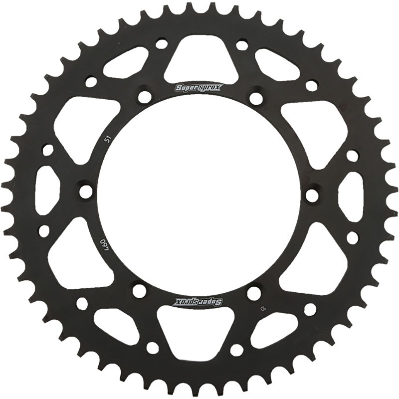 REAR SPROCKET STEEL 51T-520 BLK  Kawasaki KTM Suzuki Husqvarna KLX250S KX250F KX450F KLX450R KLX300R KX250 KDX 200 KDX 220R KX125 KX500 KLX250R KLX650 KLX650R KDX 250 65 SX RM-Z250 TC 65 1982-2022