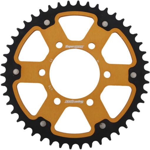 REAR STEALTH SPROCKET ALU/STL 46T-520 GLD  Kawasaki EX650 Ninja 650 ABS EN650 Vulcan S EX650 Ninja 650 ER-6N EX650 Ninja 650R KLE650 Versys ZX600 Ninja ZX-6R Z750S ZX600 Ninja ZX-6RR ZX636 Ninja ZX-6R KLE650 Versys LT 2003-2017