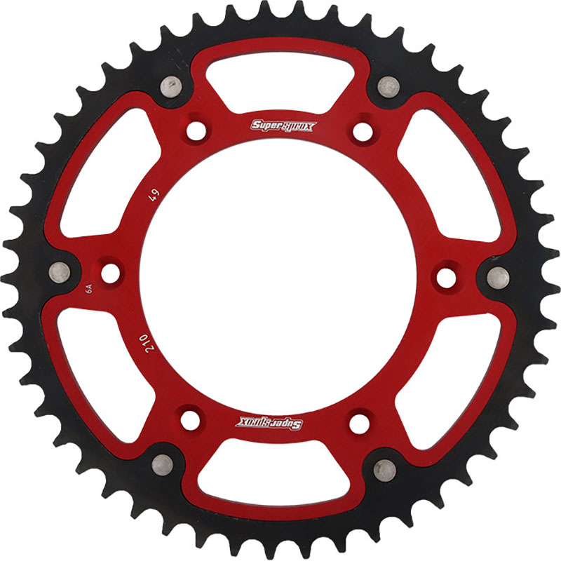REAR STEALTH SPROCKET ALU/STL 49T-520 RED  Honda CRF450RX CR500R CRF450R CRF250R CRF150F CRF230F CRF230L CRF230M CRF250X CRF450X CR125R CR250R XR650R XR250R XR400R CRF450R W.E. CRF250RX CRF250F 1983-2022
