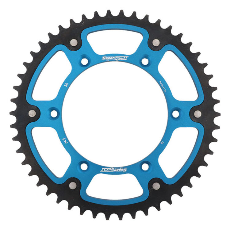REAR STEALTH SPROCKET ALU/STL 50T-520 BLU  Yamaha YZ250FX YZ250X YZ450FX WR426F YZ426F WR400F YZ400F WR250R WR250X YZ125 YZ250 YZ250F YZ450F TT-R230 WR250F WR450F YZ125X 1999-2022