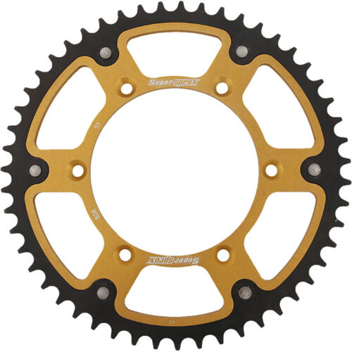 REAR STEALTH SPROCKET ALU/STL 51T-520 GLD  Suzuki RMX450Z RM-Z250 RM-Z450 DR-Z400S DR-Z400SM RM250 DR-Z250 Non CA Model DR-Z400E Non CA Model RM125 DR-Z400 DR350 DR350SE RMX250 DR250 1980-2021
