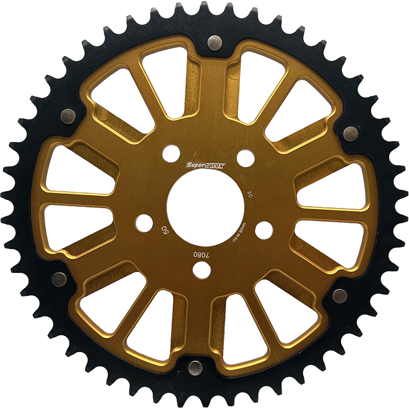 STEALTH 53T REAR SPROCKET GLD ALUM CAR  BLK STEEL TEETH