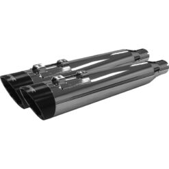 Two Brother Racing COMP S SLIP-ON TOURING M8 CHROME W/SLASH BLACK END CAP
