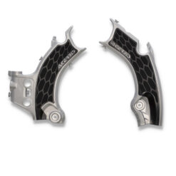 X-GRIP FRAME GUARDS  SILVER/BLACK Honda CRF450RX CRF450R W.E. CRF450R CRF250R CRF250RX 2021-2024