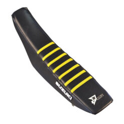 SEAT COVER BLACK W/YELLOW RIBS SUZ Suzuki RM250 RM125 01-08