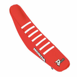 SEAT COVER RED W/WHITE RIBS HON Honda CR125R CR250R 02-07