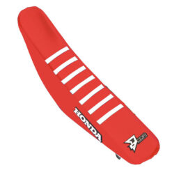 SEAT COVER RED W/WHITE RIBS HON Honda CRF450RX CRF450R 21