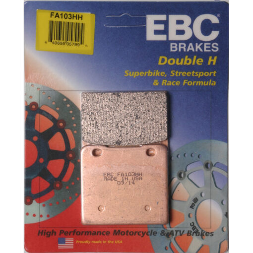BRAKE PADS FA103HH DOUBLE-H SINTERED Suzuki GSX-R750 VS800 S50 Boulevard VS1400 S83 Boulevard VL1500 Intruder LC VS1400GLP Intruder VS800GL Intruder GSX-R1100 GSX1100F Katana VS750GL Intruder GV1400 Cavalcade VS700 Intruder GS1150E GV700GL Madura GS1150ES