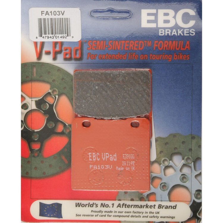 BRAKE PADS FA103V SEMI-SINTERED V SERIES Suzuki GSX-R750 VS800 S50 Boulevard VS1400 S83 Boulevard VL1500 Intruder LC VS1400GLP Intruder VS800GL Intruder GSX-R1100 GSX1100F Katana VS750GL Intruder GV1400 Cavalcade VS700 Intruder GS1150E GV700GL Madura GS115