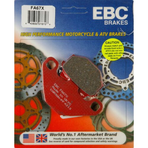 BRAKE PADS FA67X CARBON X SERIES Yamaha Husaberg Kawasaki KTM Suzuki YFM300G Grizzly [SRA] FC 501 FC 600 FE 501 FE 600 FE 350 KL600 KLF300B Bayou 2X4 [SRA] KXT 250 Tecate KLR650 KX250 KDX 200 KLR250 KX125 KX500 KL650B Tengai 620 EXC 500 MX 600 Exc 125 Dxc