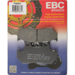 BRAKE PADS FA69/3 ORGANIC Honda VF750C Magna GL1500A Gold Wing Aspencade GL1500SE Gold Wing Special Edition VFR750F Interceptor GL1500I Gold Wing Interstate VT1100C Shadow CBR1000F Hurricane CBR600F GL1500 Gold Wing CBR600F Hurricane GL1200A Gold Wing Aspe