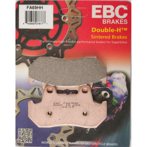 BRAKE PADS FA69HH DOUBLE-H SINTERED Honda XL600V Transalp CN250 Helix VT1100C Shadow GB500 VT800C Shadow CMX450 Rebel 450 VF700C Magna CB450SC Nighthawk CB700SC Nighthawk S VF1000R Interceptor VF1100C V65 Magna VF500F Interceptor VT500C Shadow CB650SC Nigh