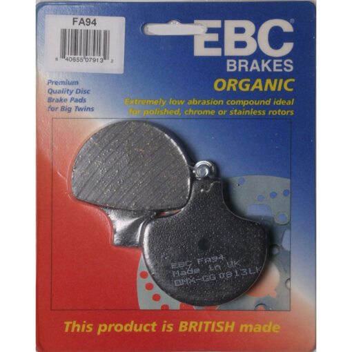 BRAKE PADS FA94 ORGANIC Harley-Davidson Harley Davidson FLHR Road King FLHTC Electra Glide Classic FLHTCU Electra Glide Ultra Classic FXR Super Glide FXSTSSE CVO Softail Springer FXD Dyna Super Glide FXDB-D Dyna Glide Daytona FXDB-S Dyna Glide Sturgis FXDC