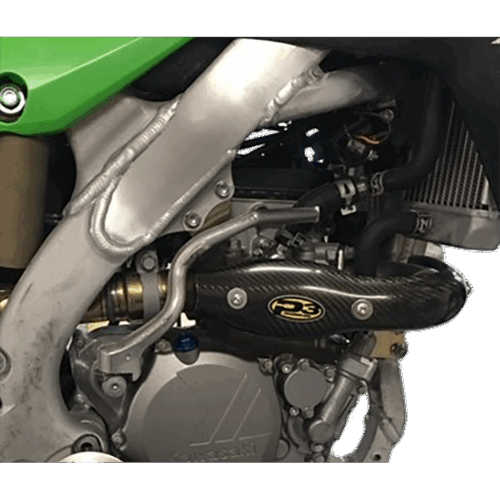 HEAT SHIELD CARBON STK PIPE  Kawasaki KX250F KX250X 2017-2023