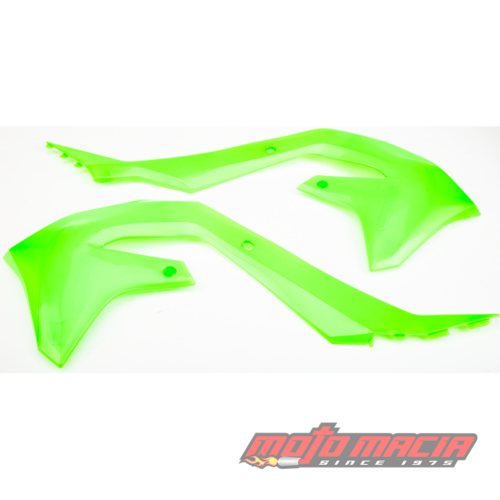RADIATOR SCOOPS LIME GREEN  Kawasaki KX250X 2021-2024 Kawasaki KX450X 2021-2023 Kawasaki KX250F 2021-2024 Kawasaki KX450F 2019-2023