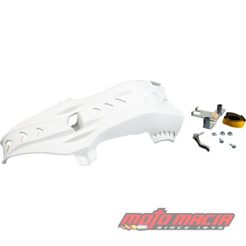 FORTRESS SKID PLATE WITH LINK PROTECTOR WHITE Husqvarna TE 300 2017-2018 Husqvarna TC 250 2017-2018 Husqvarna TE 250 2017-2018 KTM 250 SX 2017-2018 KTM 250 XC 2017-2017 Husqvarna TE 250i 2018-2018