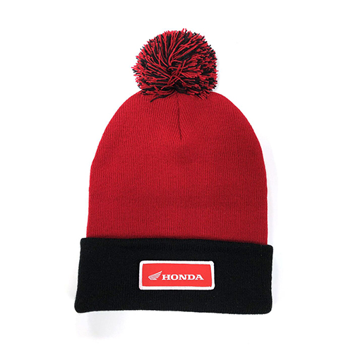 FACTORY EFFEX HONDA BEANIE WITH POM / RED-BLACK OS