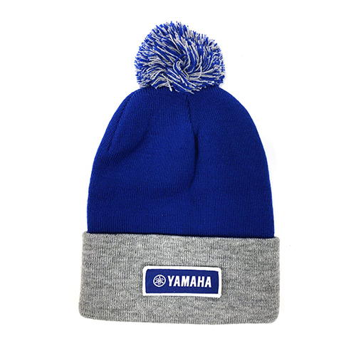 FACTORY EFFEX YAMAHA BEANIE WITH POM / ROYAL-GRAY OS