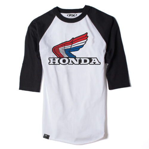 FX HONDA VINTAGE BASEBALL T-SHIRT / WHITE-BLACK