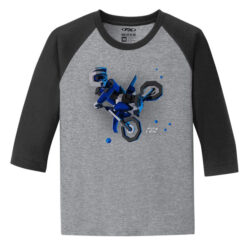 FX MOTO KIDS BOYS YOUTH BASEBALL SHIRT / BLACK-HEATHER GRAY
