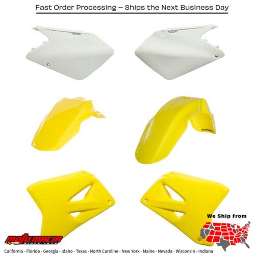 PLASTIC KIT YELLOW Suzuki RM250 2003-2008 Suzuki RM125 2003-2008