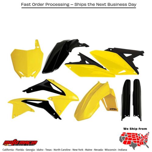 FULL PLASTIC KIT YELLOW Suzuki RM-Z250 2010-2018