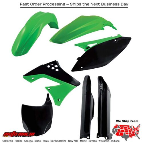 PLASTIC KIT GREEN Kawasaki KX250F 2009-2012