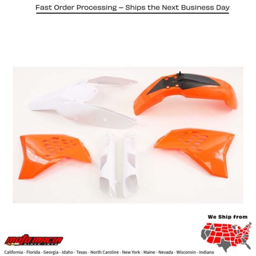 PLASTIC KIT ORANGE KTM 450 EXC-R 4-Stroke 2008-2011 KTM 530 EXC-R 4-Stroke 2008-2011 KTM 500 EXC-F 2008-2011 KTM 125 Exc 2008-2009 KTM 300 EXC 2008-2008 KTM 250 EXC 2008-2008